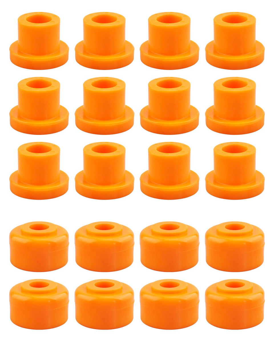 VelvetunVillay front A-arm bushing in orange enhances front-end stability on rough terrain.