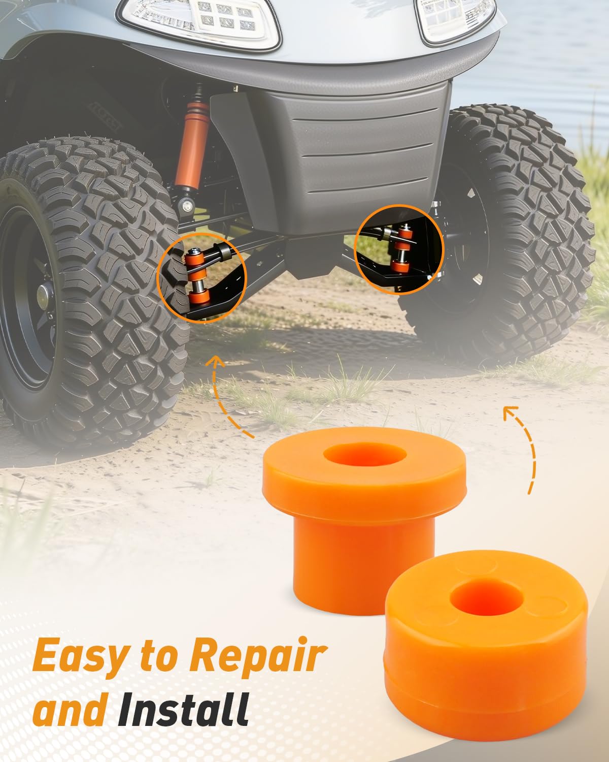 VelvetunVillay 20-parts packaging shows A-arm bushings for easy replacement.