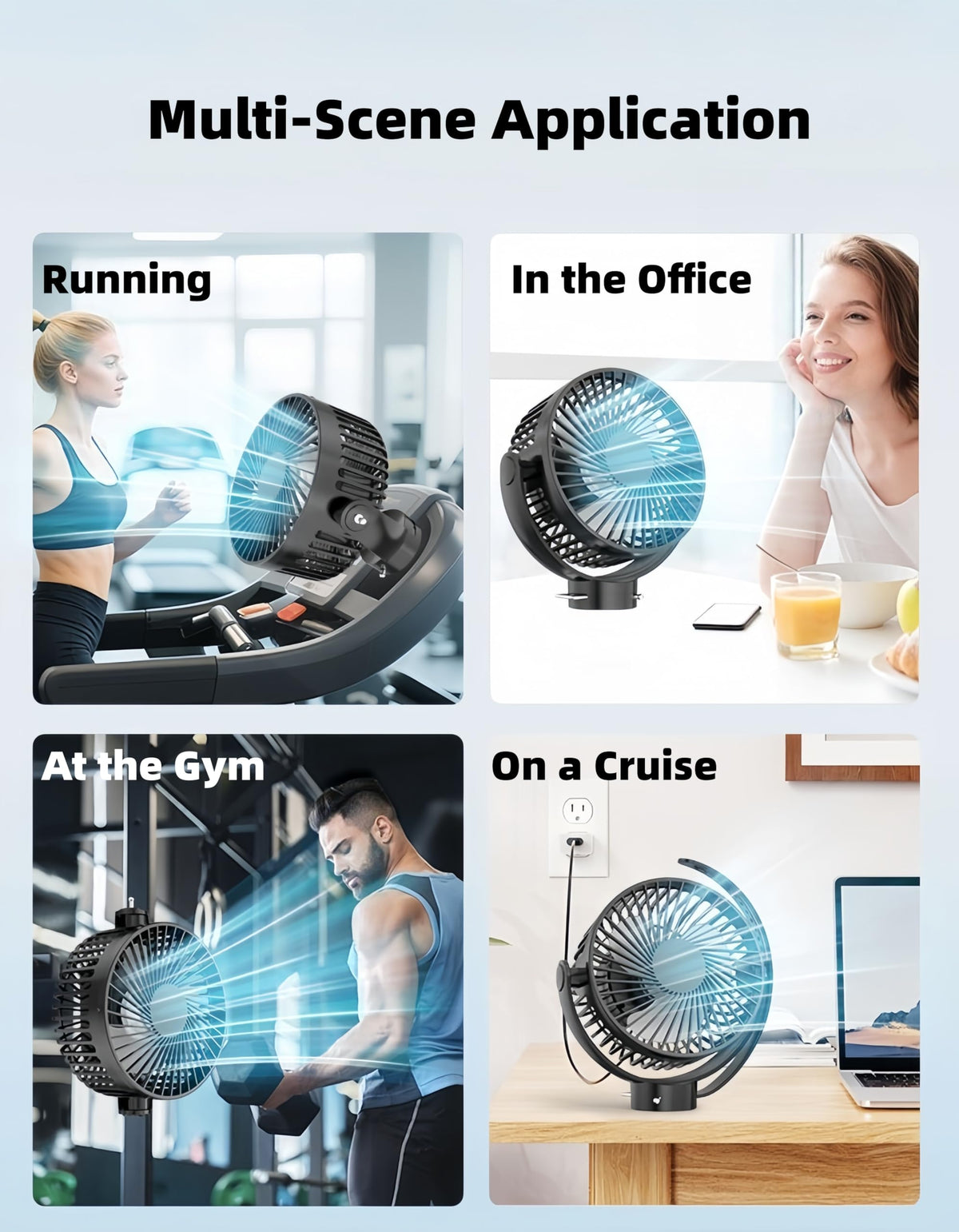 VENSWID versatile fan for golf carts and outdoor use
