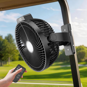 VENSWID magnetic base fan securely attaches to metal surfaces for steady cooling on the course.