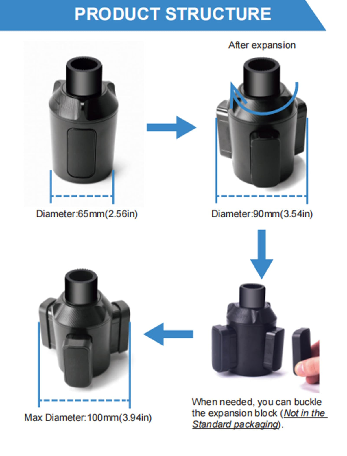 VENSWID expander base knob tightening for a no-shake fit