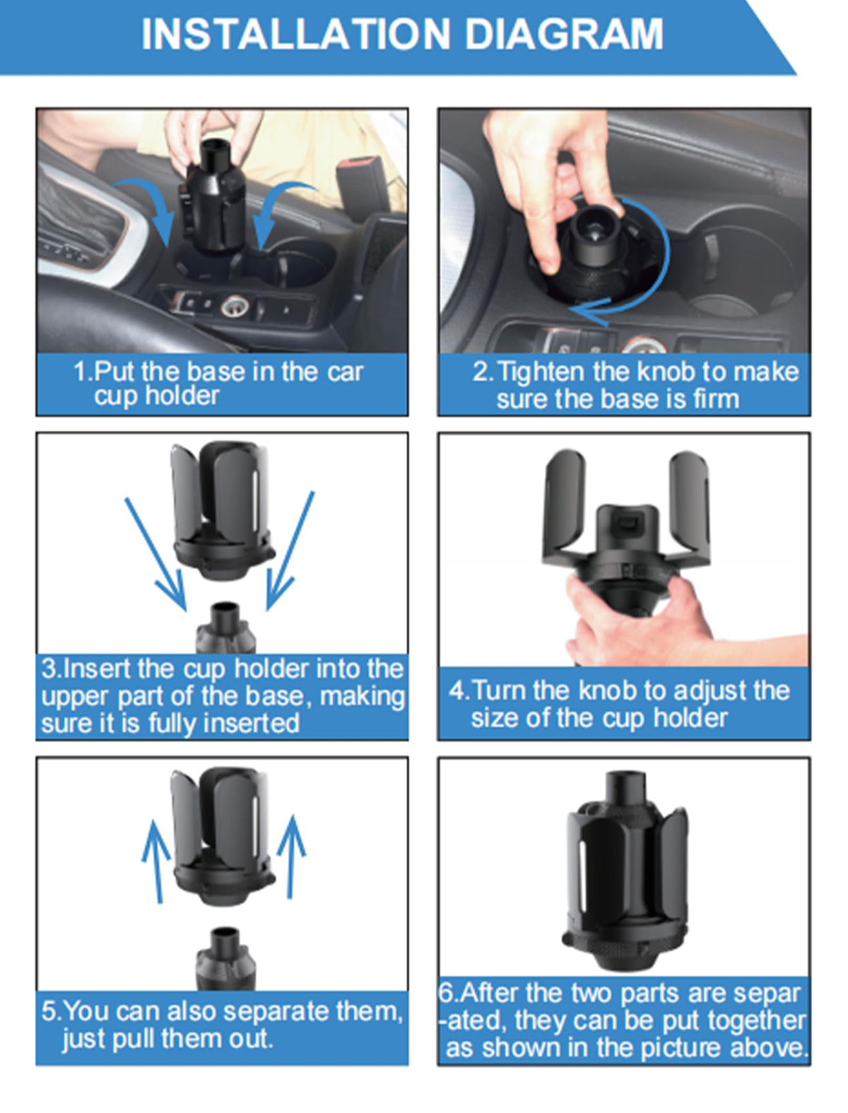 VENSWID tool-free installation of the cup holder expander