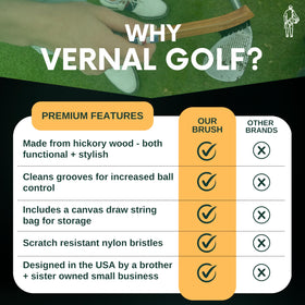 Vernal Golf compact cleaning tool for on-the-go rounds.