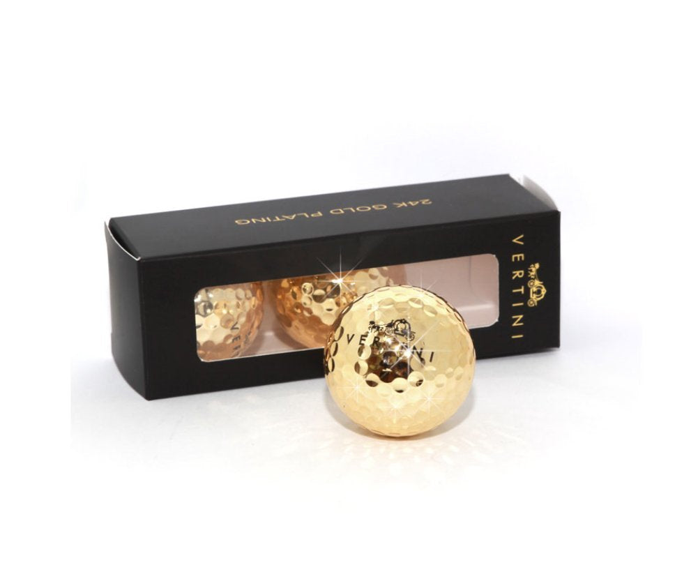 Vertini 24K Gold golf ball texture captures premium sheen and durable feel.