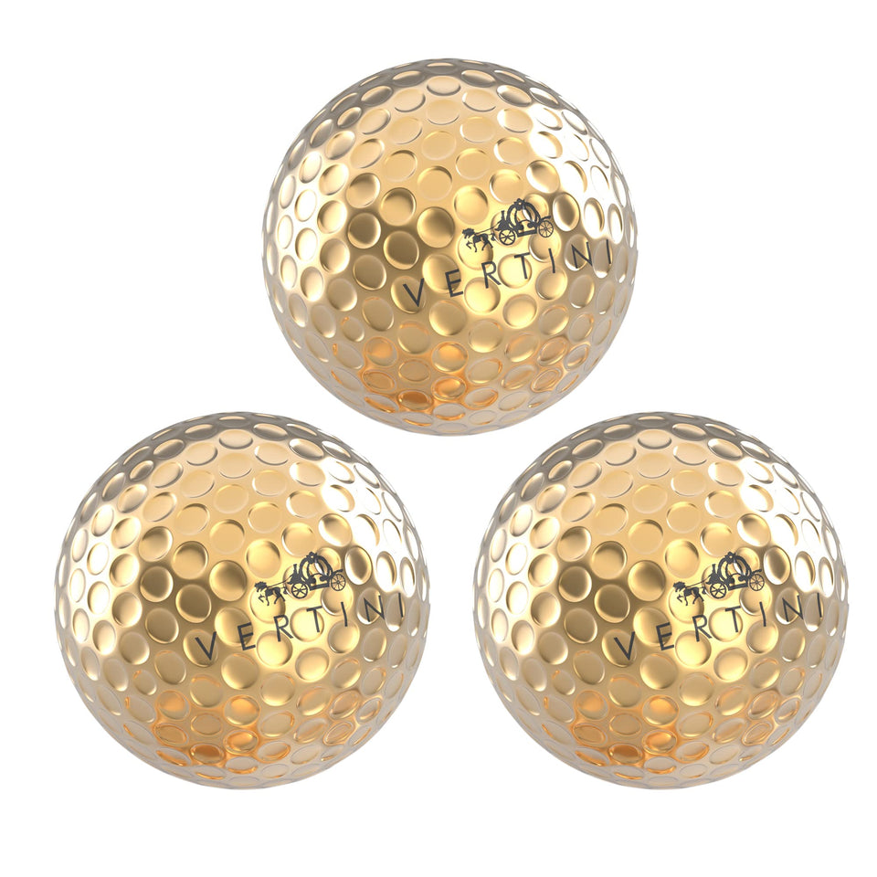 Vertini 24K Gold golf ball set packaging highlights premium gifting and elegant display.