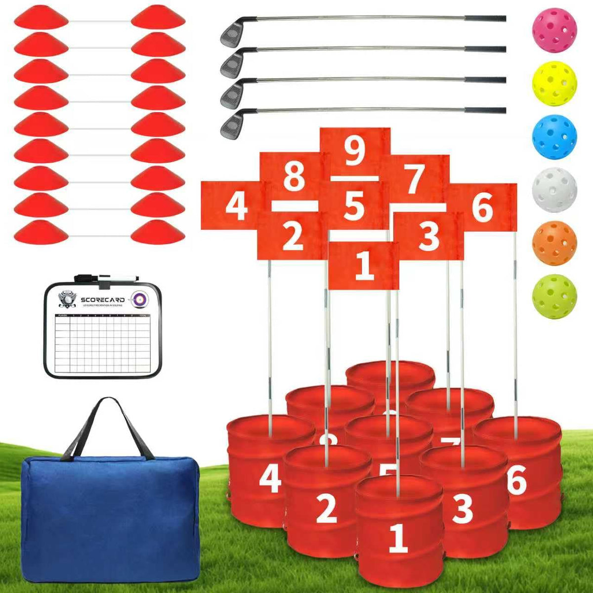 VERVYVINE golf bucket game set ready for outdoor family fun and quick setup