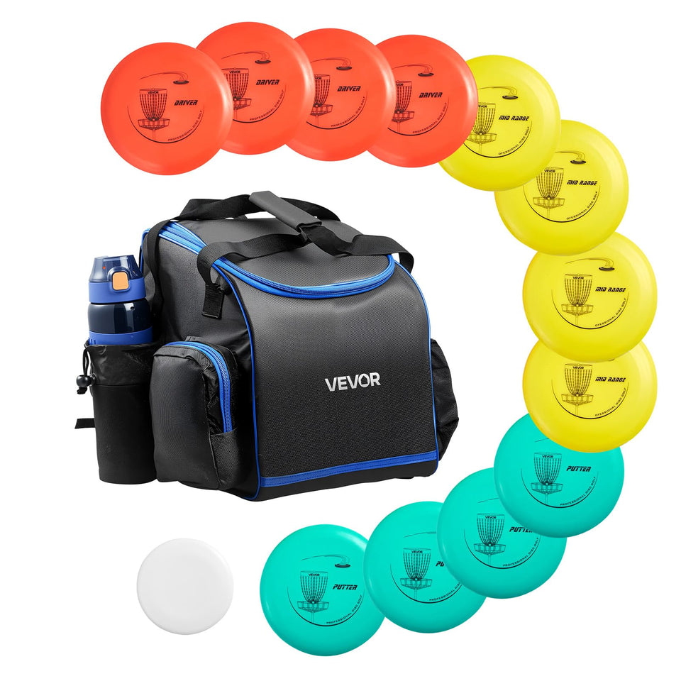 VEVOR Disc Golf Set full collection with all discs and bag for versatile practice.