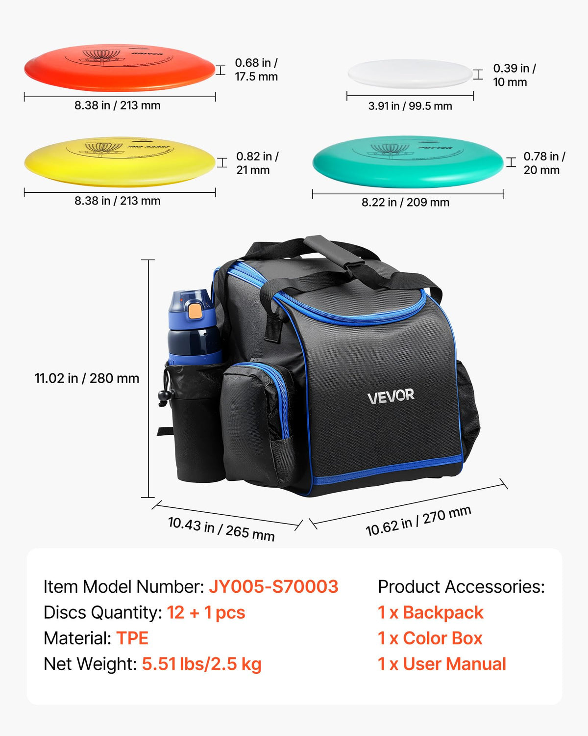 VEVOR Disc Golf Set putter disc for precise putting practice.