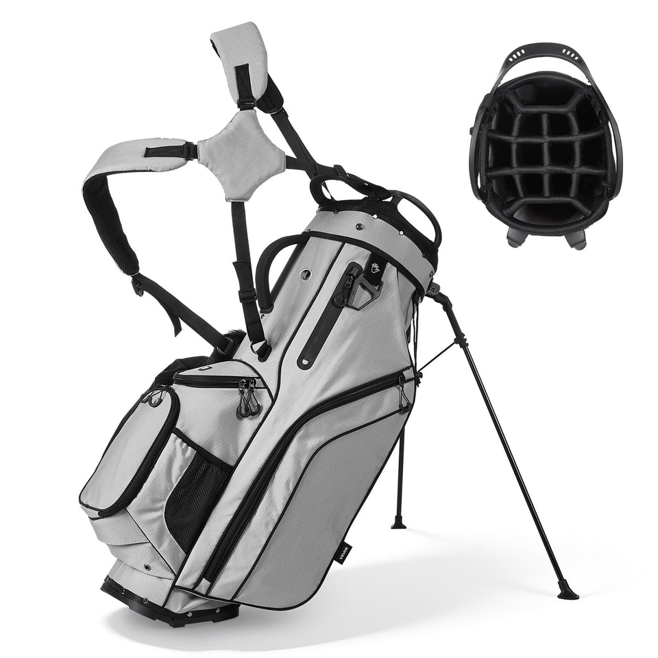VEVOR golf bag with 14-way top divider keeps clubs organized on the course.