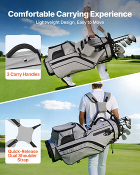 VEVOR golf bag with seven pockets for quick access to accessories.