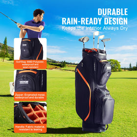 VEVOR golf cart bag interior with eleven pockets for towels, gloves, and phones