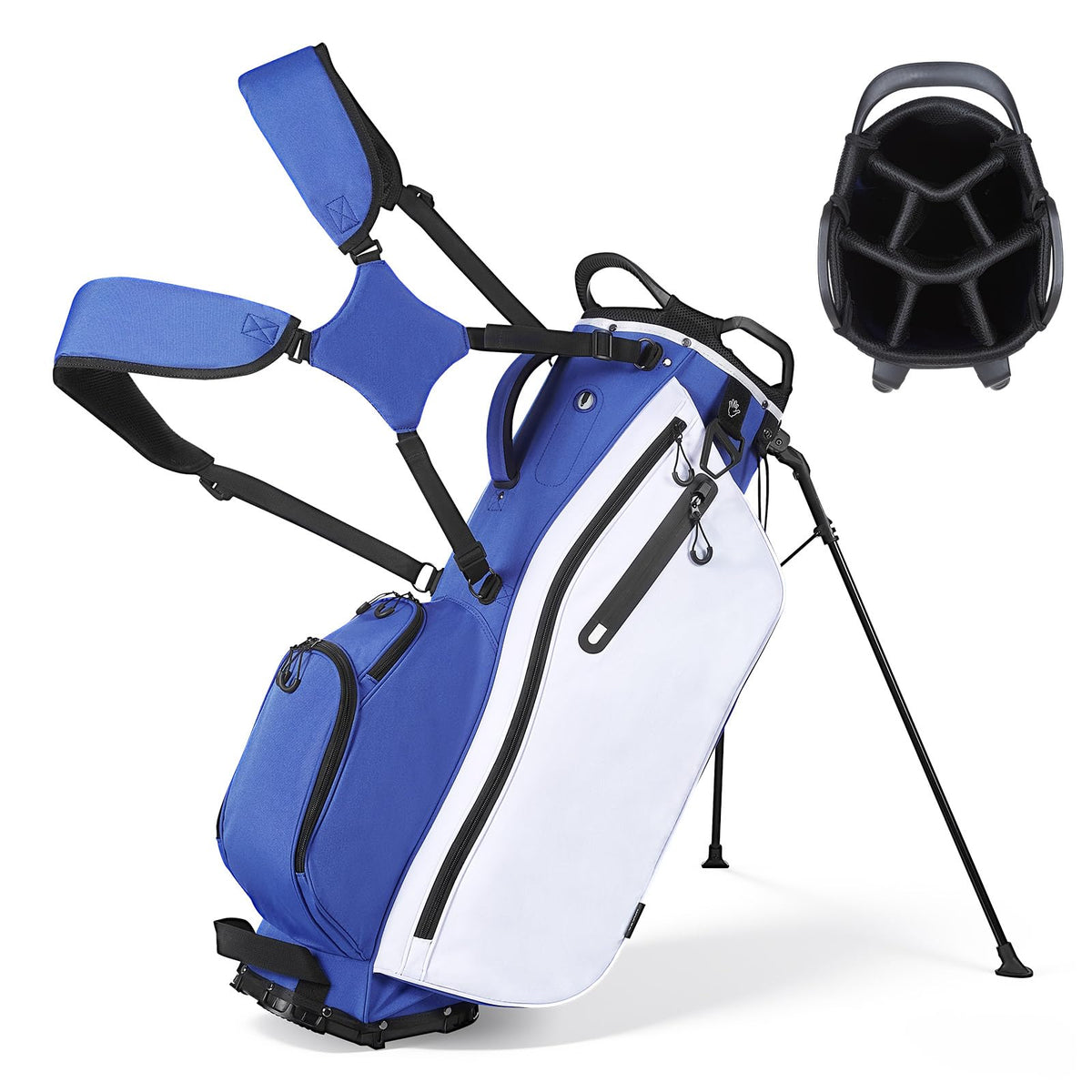 VEVOR golf cart bag with 7-way top divider protects clubs on the move.