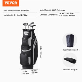 VEVOR Golf Cart Bag dust cover shields bottom from dirt.