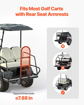 VEVOR golf cart bag holder installation explained with strap mounting