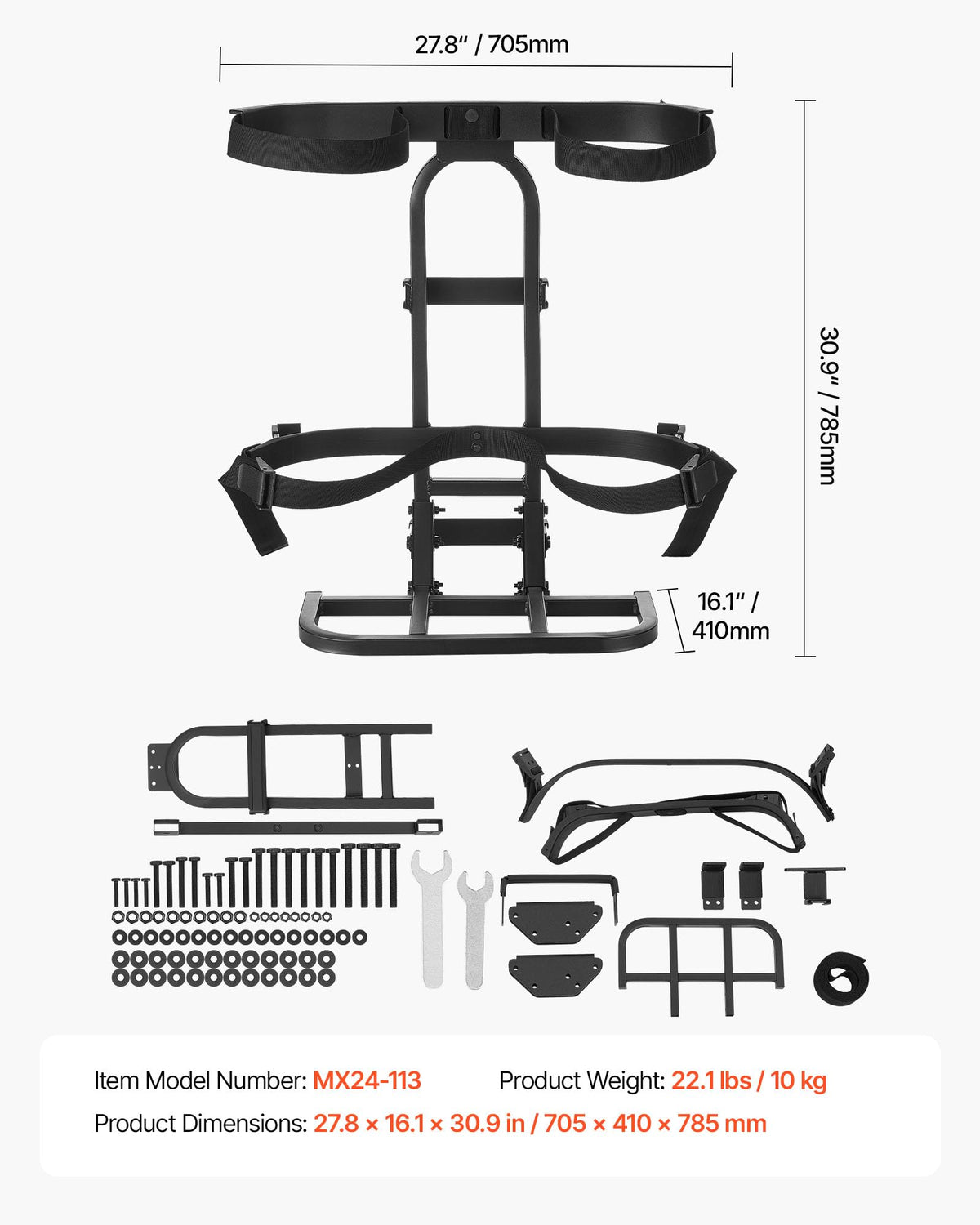 VEVOR no drill installation around rear handrails of golf cart