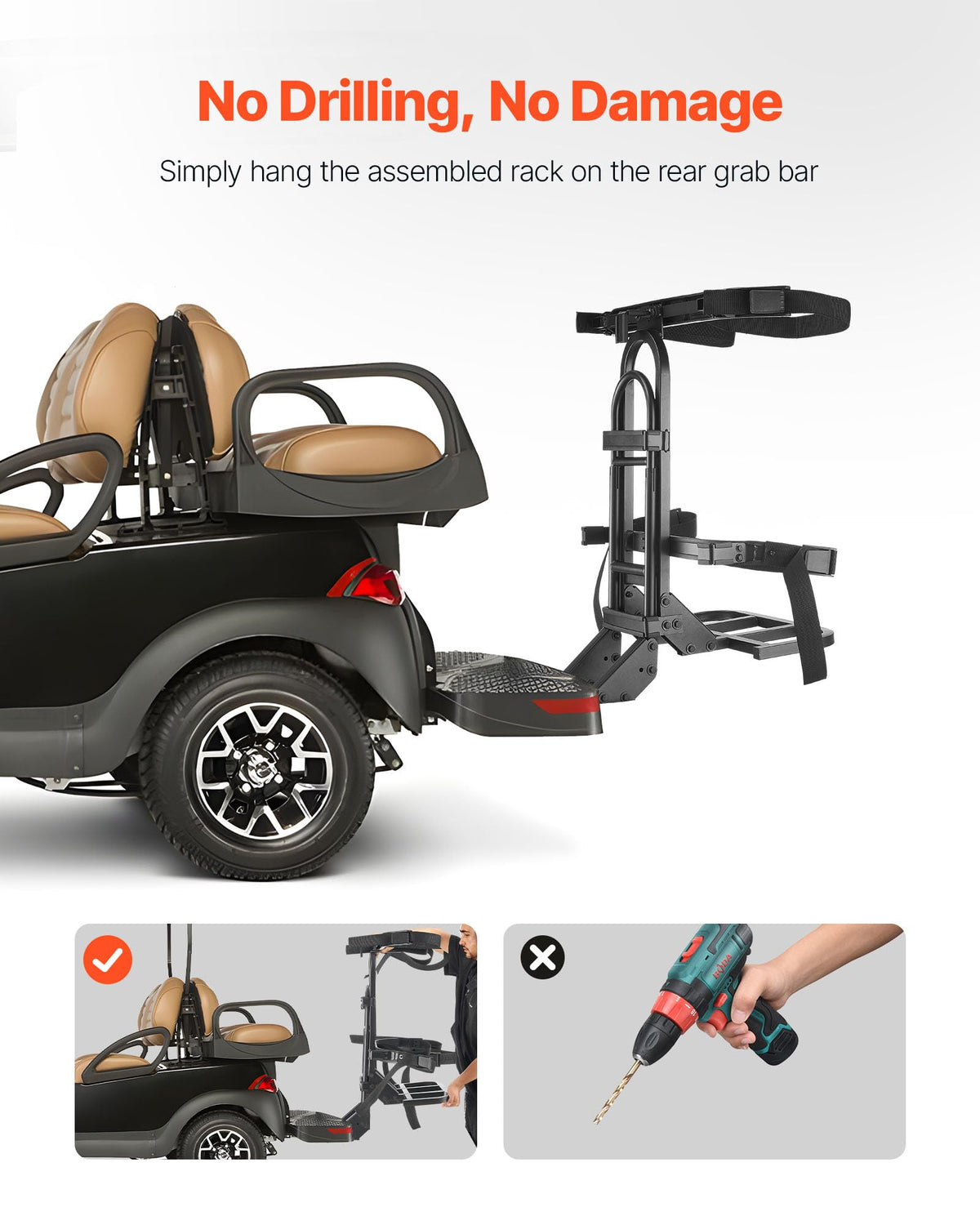 VEVOR bag holder with oversized base stabilizing bags on rough terrain