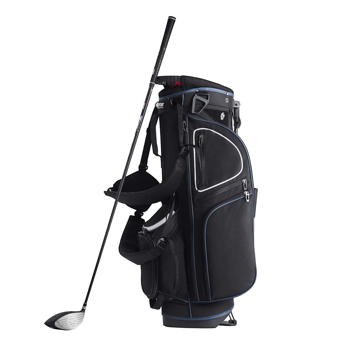 VEVOR golf bag fits securely on a cart for easy access during play.