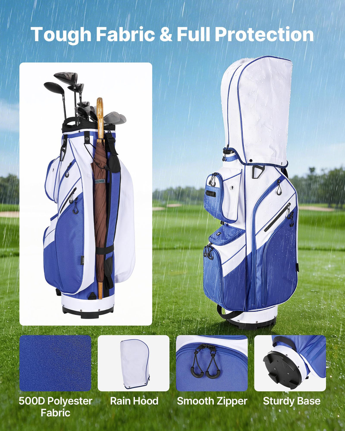 VEVOR rain hood protects clubs in sudden showers and wind