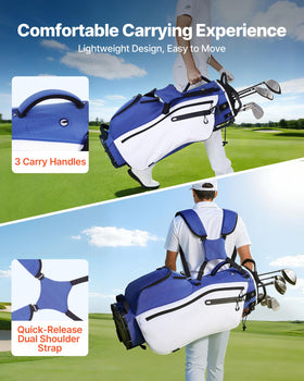 VEVOR golf bag's six-pocket layout keeps towels and accessories neatly accessible.