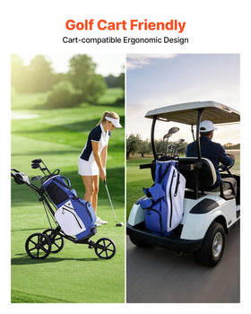 VEVOR bag fits securely on standard golf carts for easy transport.