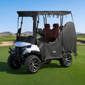 VEVOR golf cart cover with front visibility panel for clear driving view.