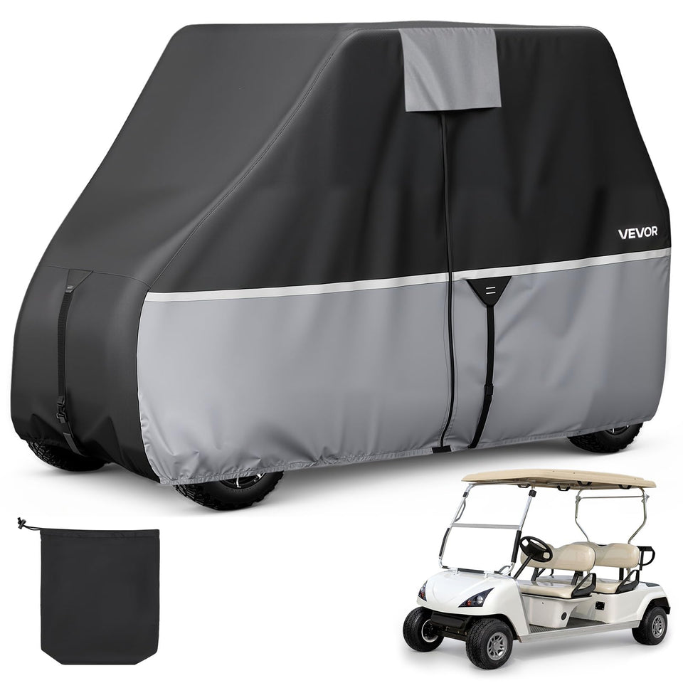 VEVOR golf cart cover full coverage for 2+2 cart protects from rain and dust.