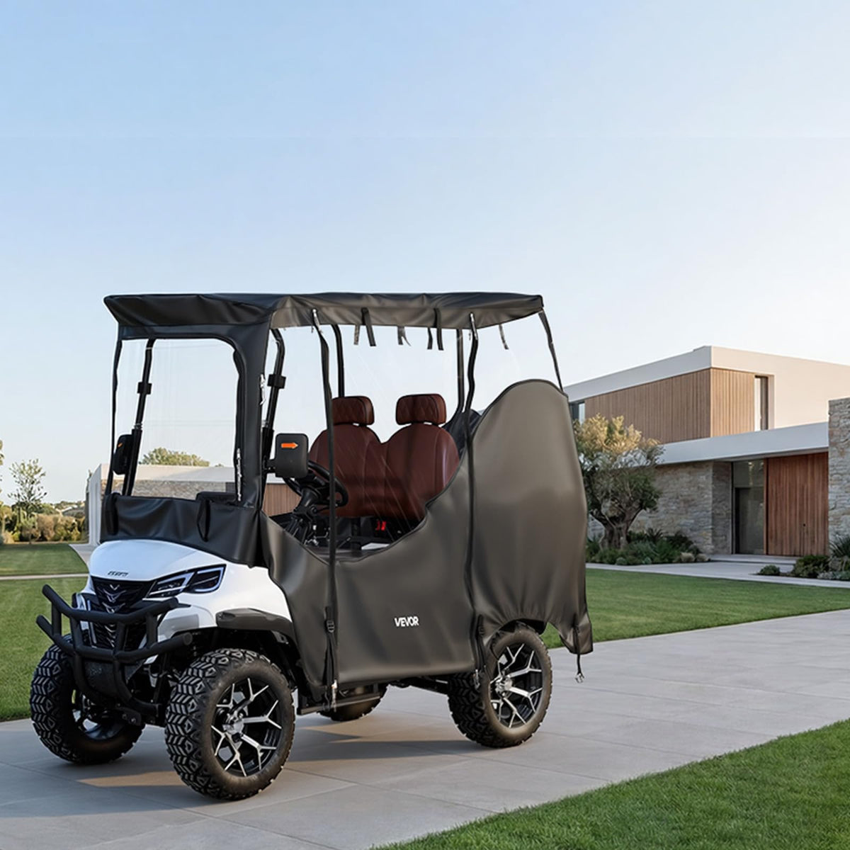 VEVOR Golf Cart Cover roll-up doors provide easy in-and-out access.