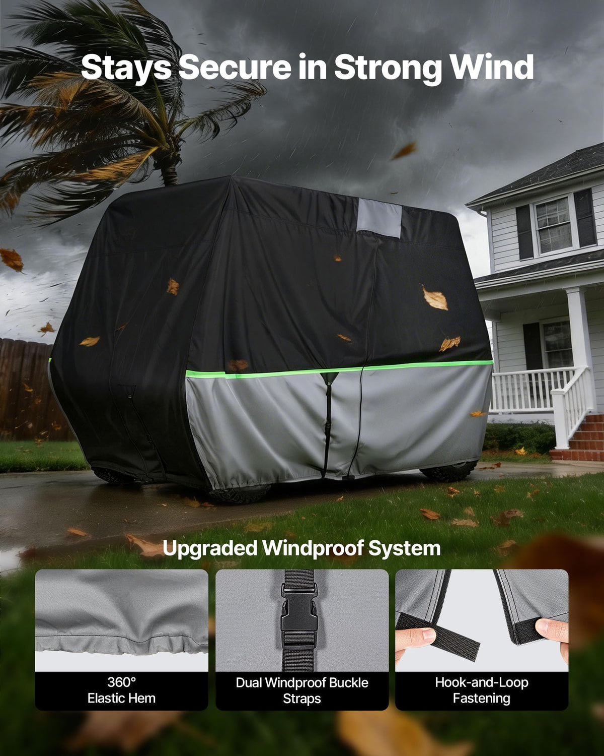 VEVOR cover offers left, right, and rear three‑door access