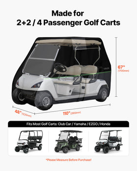 VEVOR golf cart cover shows waterproof Oxford fabric in use