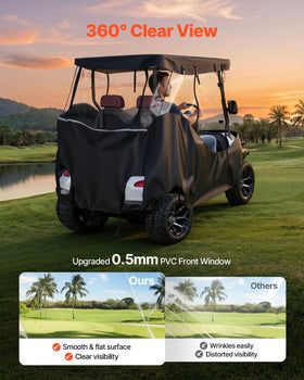 VEVOR Golf Cart Cover wind-hooks-doors keeps cover secure and allows easy entry.