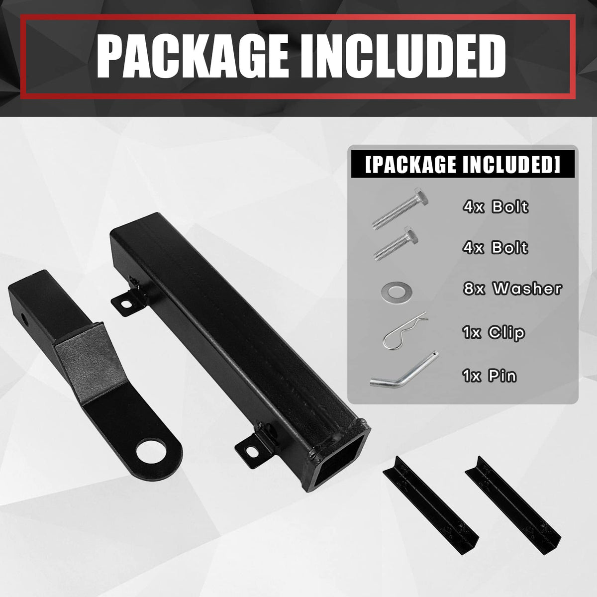 VIAGL heavy-duty steel hitch with black powder coat lasts seasons.