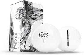 Vice Golf Drive ball during practice session indicating durability.