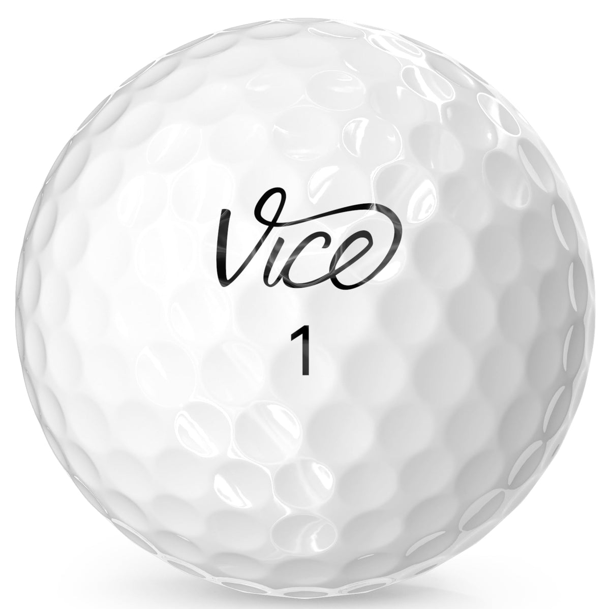 Vice Drive 2025 close-up of dimple pattern shows extended flight with low spin.