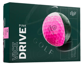 Vice Drive Pink golf balls front view highlighting durable Surlyn cover for distance.