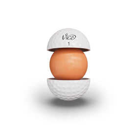 Vice Drive white golf ball with alignment line, helps aim on tee shots.
