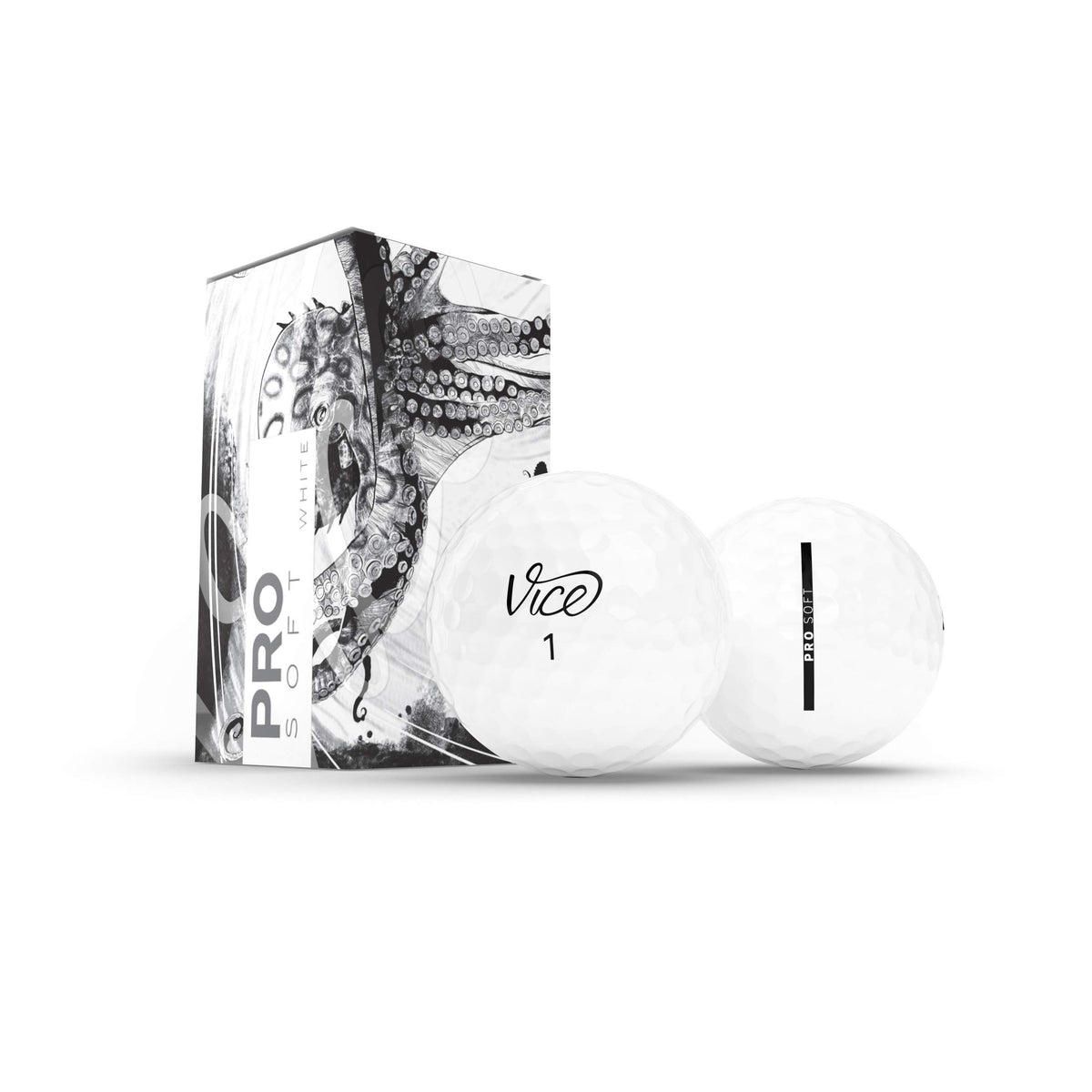 Vice Golf logo on packaging to reinforce premium quality.