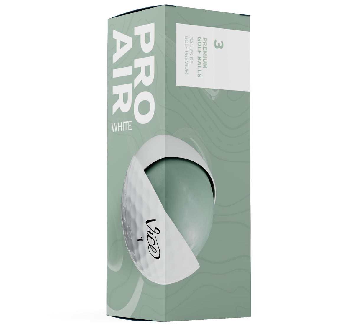 Vice Golf Pro Air 3-layer design shown for distance and control.