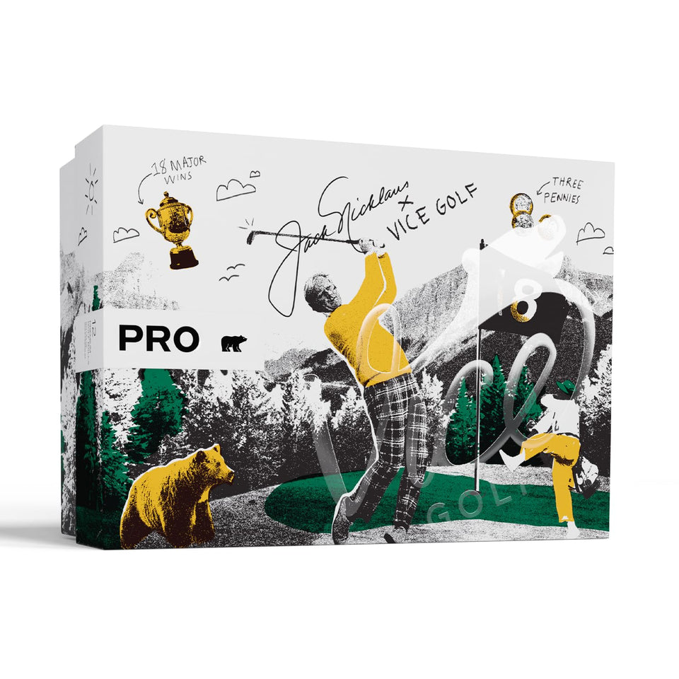 Vice Golf Pro Bear Jack Nicklaus edition ball collection enhances greenside control.