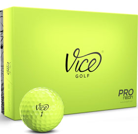Vice Pro Neon Lime golf ball closeup highlighting vibrant visibility for tracking flights