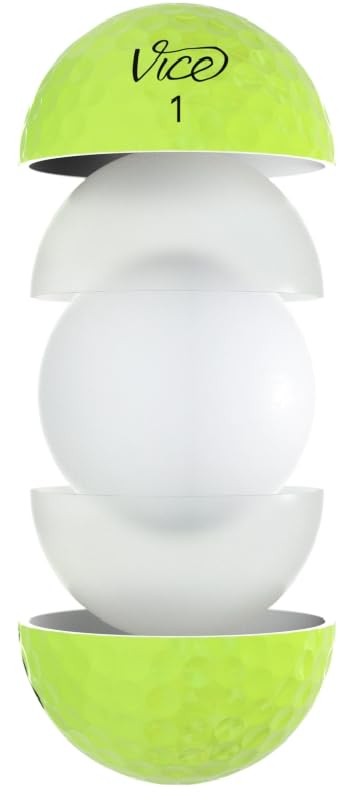 Vice Pro Neon Lime golf ball on green demonstrating visible contrast for short game focus