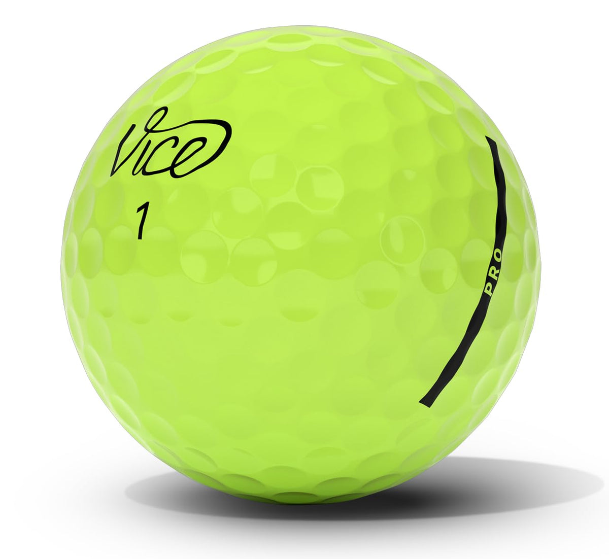 Vice Pro Neon Lime ball in swing pose highlighting precision feel for iron shots