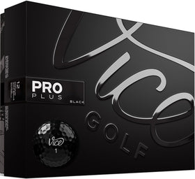 Vice Golf PRO PLUS Black ball showing four-piece construction for distance and control.