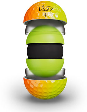 Vice Golf Pro Plus Shade Yellow Orange golf ball with eye-catching fade for improved control.
