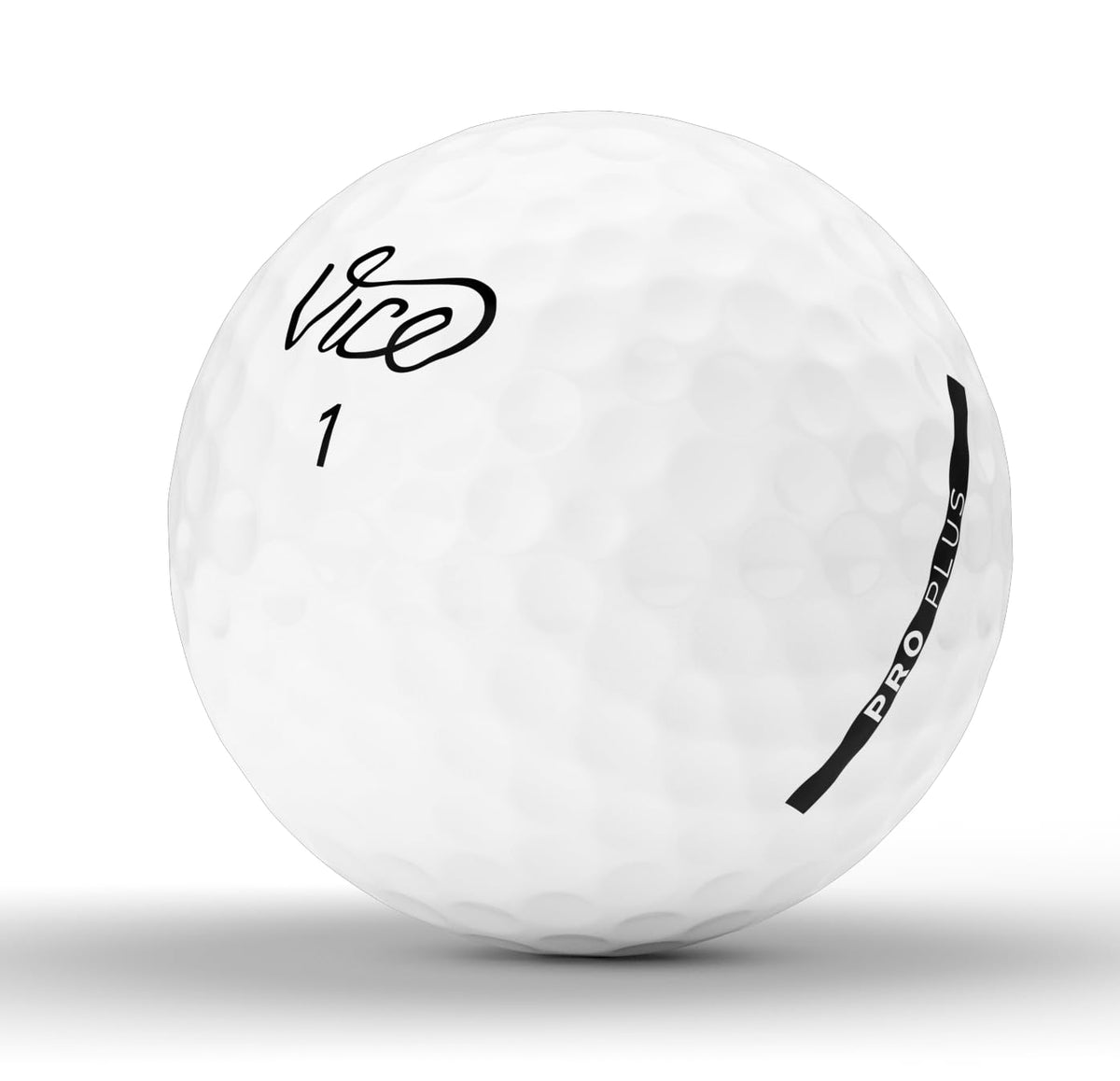 Vice Golf Pro Plus White Ball cover detail, ultra-thin urethane for responsive feel