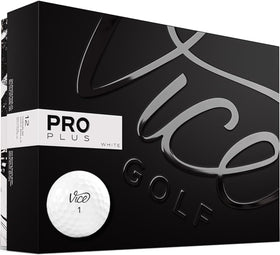 Vice Golf Pro Plus White Ball front view, potential for faster tee shots