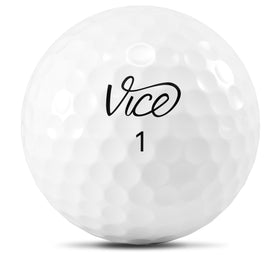 Vice Golf Pro Plus White Ball side view, demonstrates spin and control on approaches