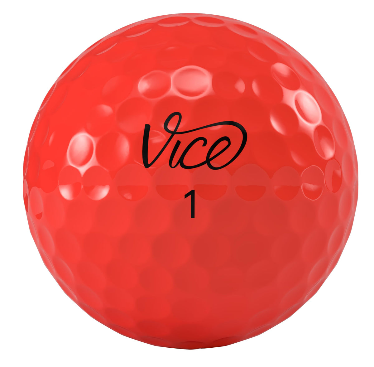 Vice Golf Pro Red ball in flight demonstrating stable trajectory for distance.