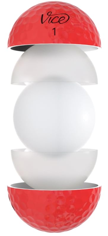 Vice Golf Pro Red ball spin control demonstrated during practice with enhanced feel.