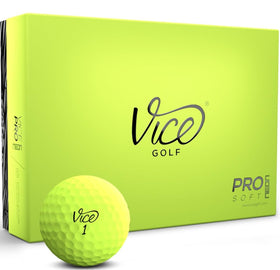 Vice Golf Pro Soft Lime ball close-up showing matte finish for glare reduction and easy spotting.