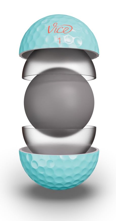 Vice Golf Pro Soft Blue Light ball close-up highlighting soft feel and short game spin